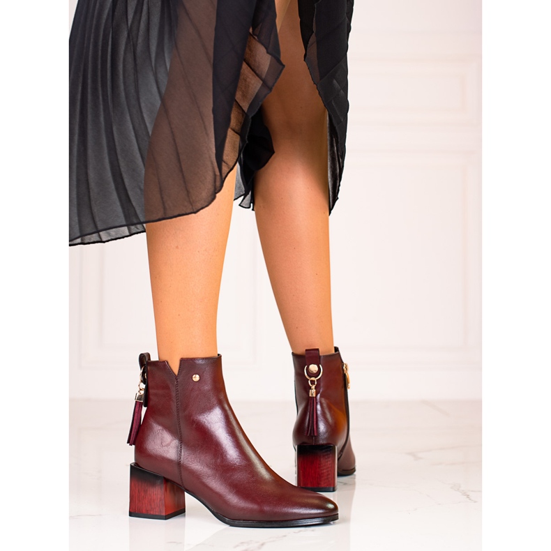 W. Potocki Fashionabla damstövlar på Potocki vinröda stolpen 1