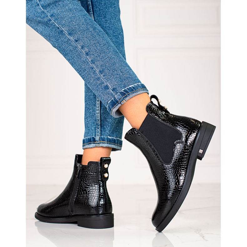 W. Potocki Chelsea stövlar för kvinnor med isolering Potocki svart 1