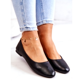 Evento Eco-läder kvinnors svarta ballerinor 1