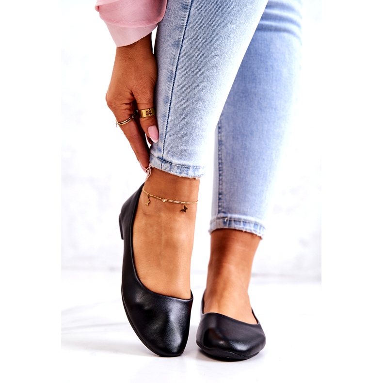 Evento Eco-läder kvinnors svarta ballerinor 2