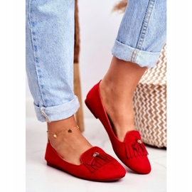 BUGO Dam Loafers Red Lords Fringes Therese röd 1