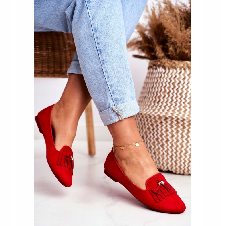 BUGO Dam Loafers Red Lords Fringes Therese röd 3