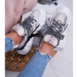 Kvinnors sportskor Big Star av Daniel Lopez White FF274A546 vit svart silver- 4