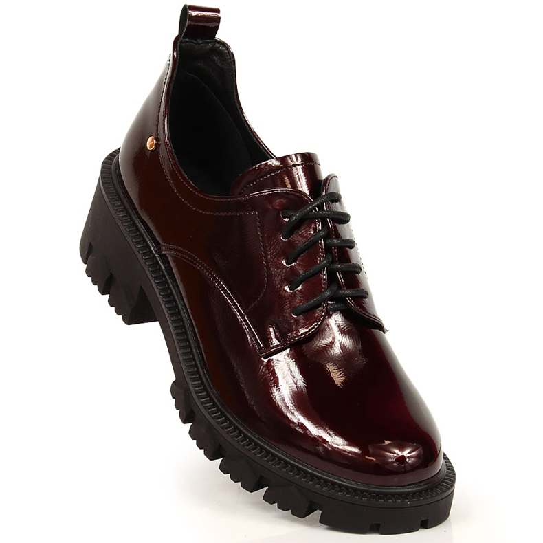 Vinröd lackade loafers för kvinnor Potocki mångfärgad 1