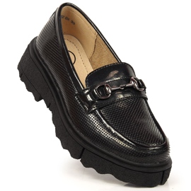 Damloafers, lackade, perforerade, svarta Filippo 1