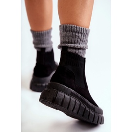 FB2 Fashionabla Slip-On-stövlar på den svarta Jenna-plattformen 2