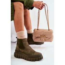 FB2 Fashionabla Slip-On-stövlar på den gröna Jenna-plattformen brun 1