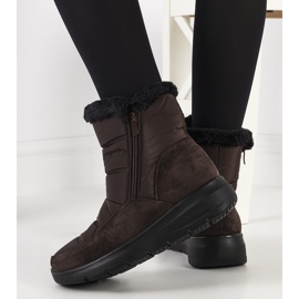 Azmarin bruna quiltade snöstövlar 1