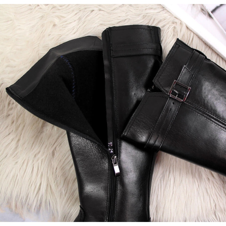 Svarta damstövlar i Dolce Pietro-läder 2