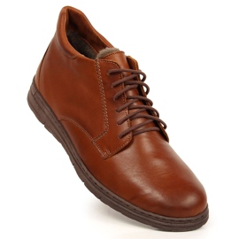 Bekväma herrskor i läder, brun Łukbut 1816 1