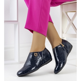 Marinblå lackerade Nelec skor 1