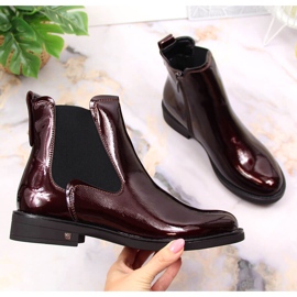 Damskor lackerade varm vinröd Potocki WOL93B rödvin 1