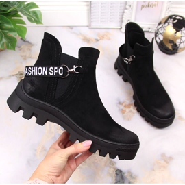 Chelsea-stövlar i mocka för kvinnor på en svart Potocki-plattform 1