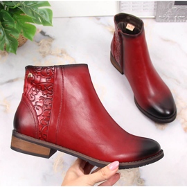 M. DASZYŃSKI Röda varma jodhpurstövlar för kvinnor Daszyński SAN4B 1