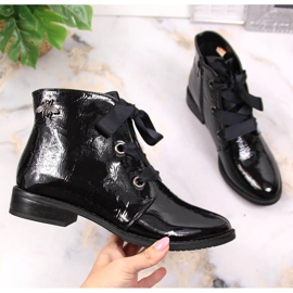 M. DASZYŃSKI Patentsvarta isolerade damstövlar svarta Daszyński SAN5A 1