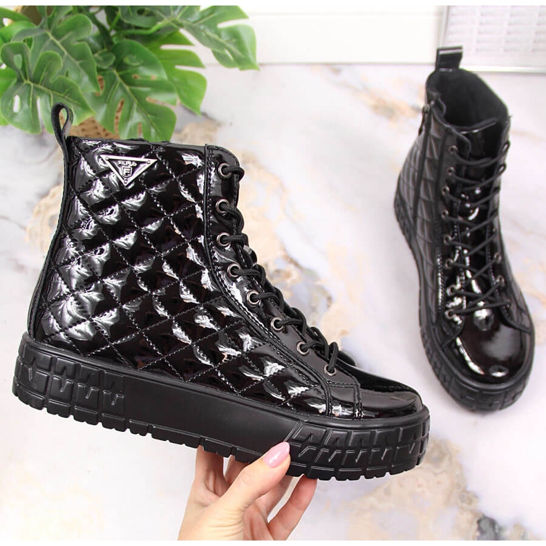 Svart läder quiltade damisolerade stövlar Filippo PAW369 2