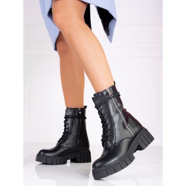 Shelovet snörade damväskor på plattformen svart 1