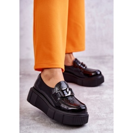 PL5 Fashionabla läderskor på Black Marsol-plattformen svart 1