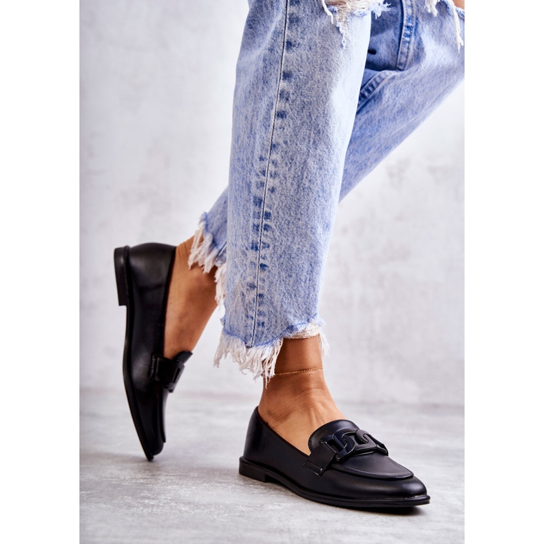 FB2 Damläder Loafers med svart Kerrie-dekoration 1