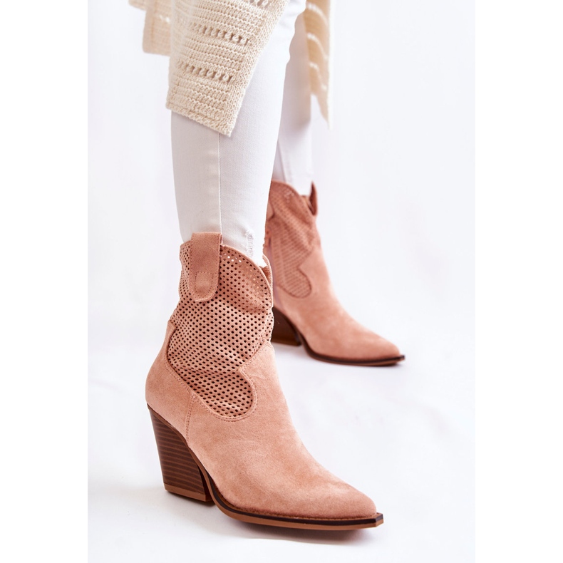 Dammocka genombrutna stövlar Cowboy Rosa Eleonore beige 1