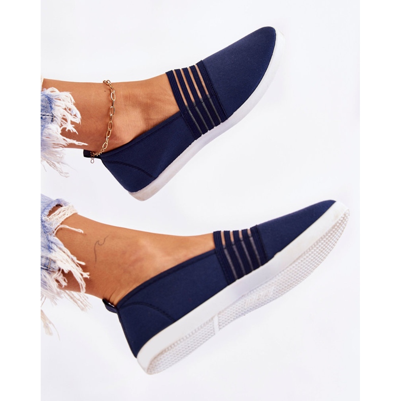 S.Barski Damsneakers Slip-On Marinblå Lilis 1