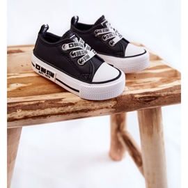 Barnsneakers i läder Big Star KK374041 Svart-Vit 2