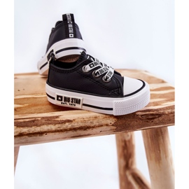 Barnsneakers i läder Big Star KK374041 Svart-Vit 3