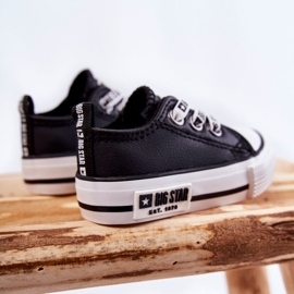 Barnsneakers i läder Big Star KK374041 Svart-Vit 4
