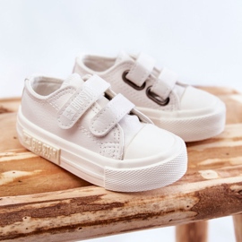 Barnsneakers i läder med kardborre Big Star KK374055 Vit 1