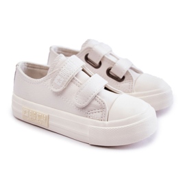 Barnsneakers i läder med kardborre Big Star KK374055 Vit 5