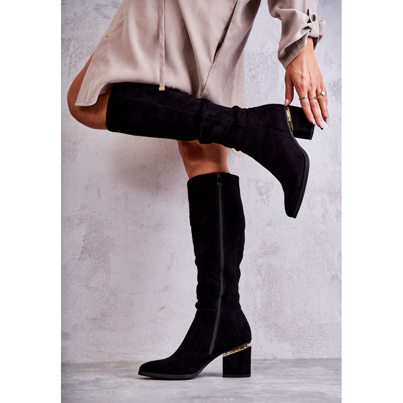 PS1 Klassiska mockastövlar med dragkedja Svart Leyette 2