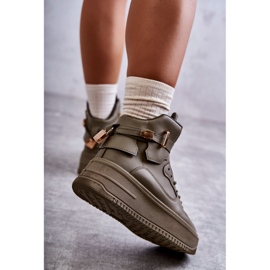 Höga varma sportskor för kvinnor Lexa Green kaki grön 2