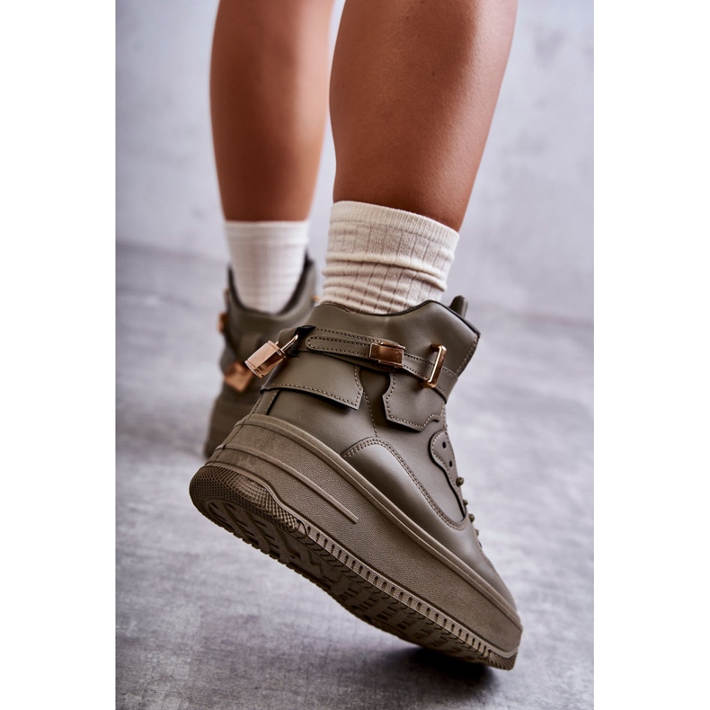 Höga varma sportskor för kvinnor Lexa Green kaki grön 2