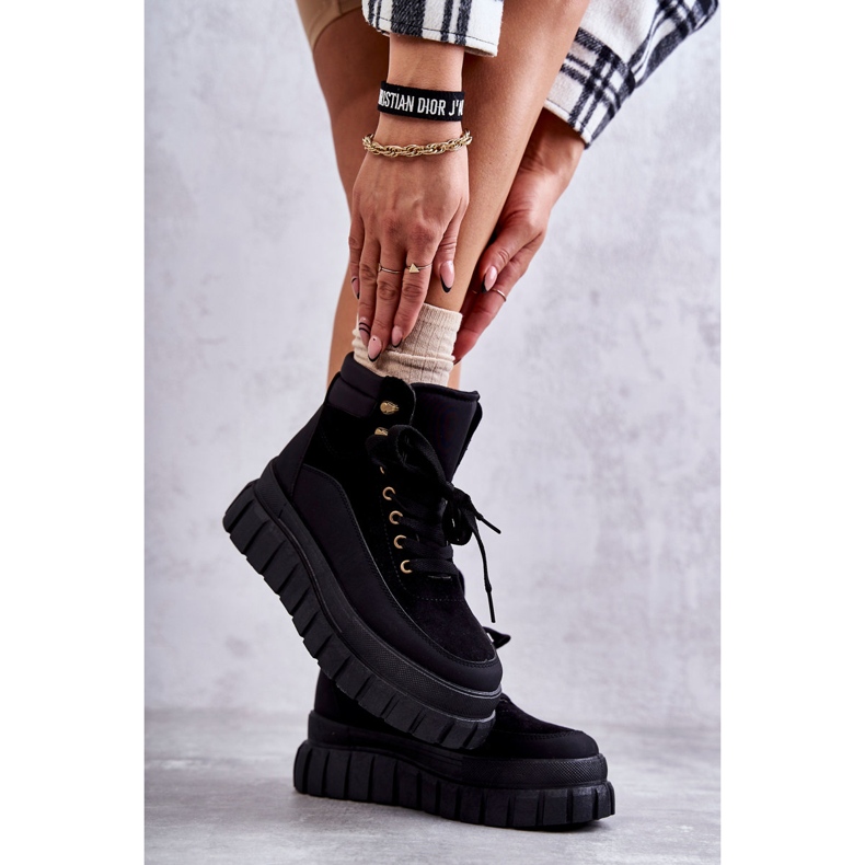 FG2 Bekväma stövlar på den svarta Sanchio-plattformen 2