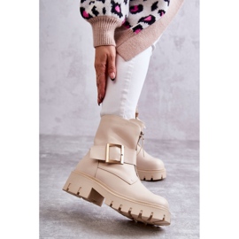 Kvinnors varma stövlar med dragkedja Beige Torey 1