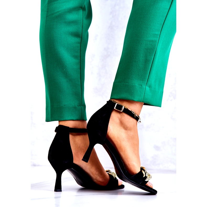 Högklackade mockasandaler Laura Messi 2366 Svart 3