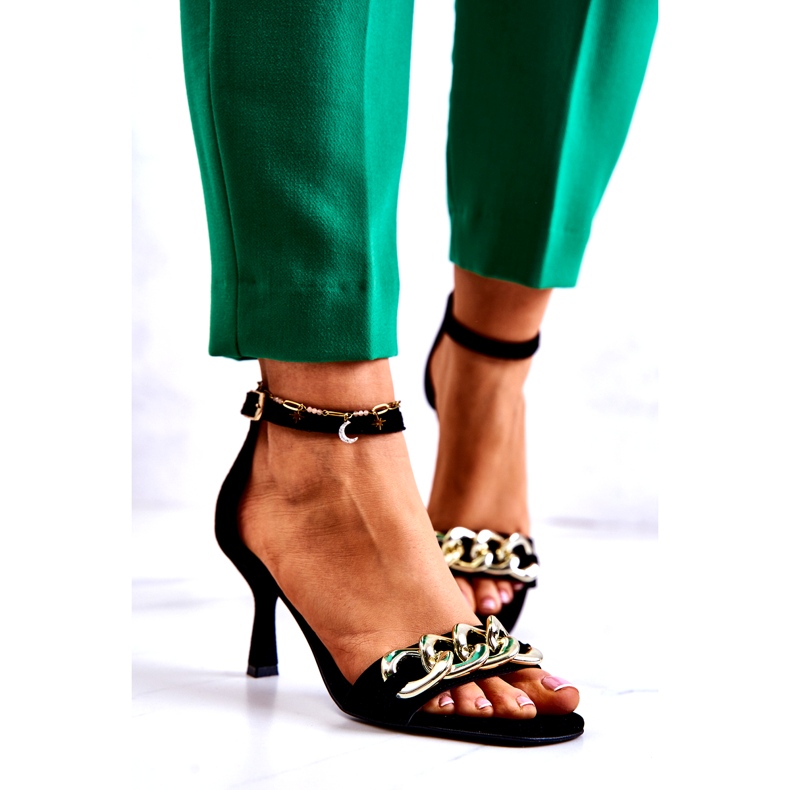 Högklackade mockasandaler Laura Messi 2366 Svart 2