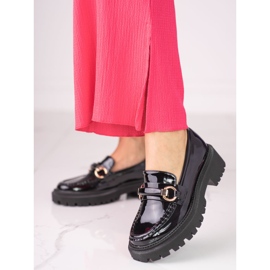 Svartlackerade Shelovet loafers för kvinnor 1