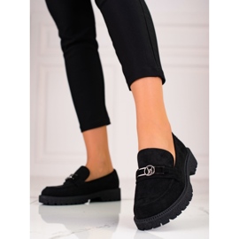 W. Potocki Potocki loafers i mocka för kvinnor svart 1