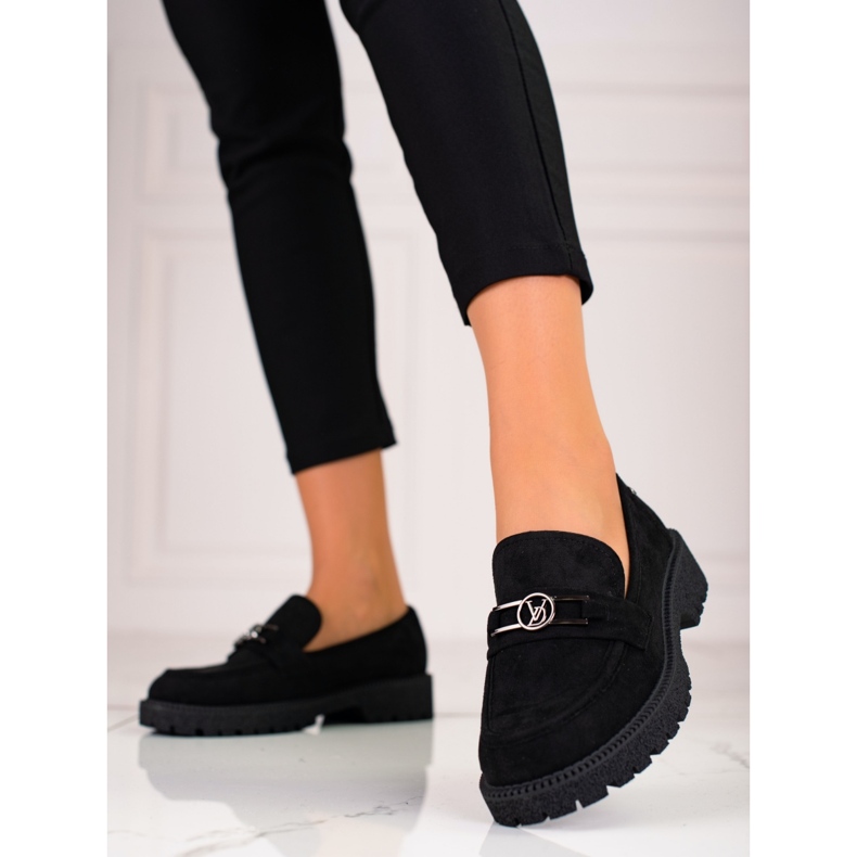 W. Potocki Potocki loafers i mocka för kvinnor svart 1