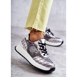 Damsportskor på kil GOE KK2N4083 Silver silver- 1