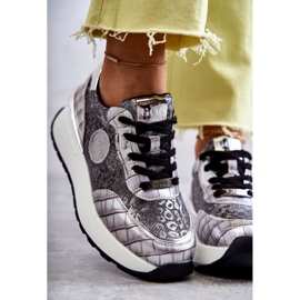 Damsportskor på kil GOE KK2N4083 Silver silver- 2