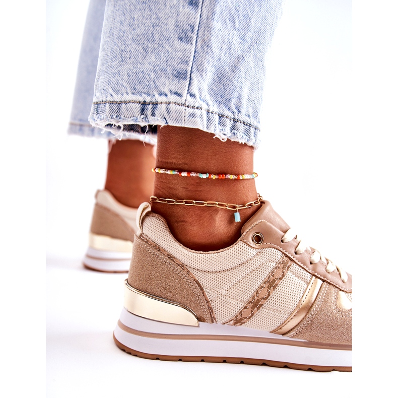 PG1 Klassiska damer knutna sportskor Beige Elenes 2