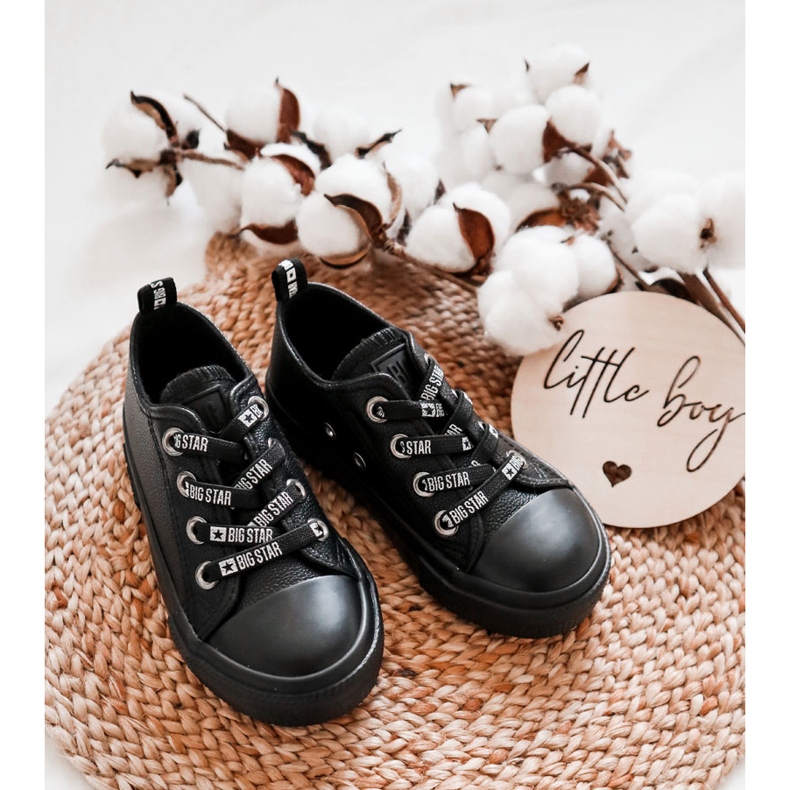 Barnsneakers i läder Big Star KK374061 Svart 2