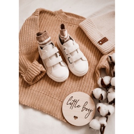 Barnsneakers i läder med kardborre Big Star KK374093 Vit 1