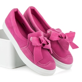 Seastar Sneakers i mocka med rosett rosa 1