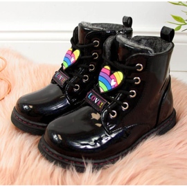 Svarta stövlar för tjejer isolerade Jr EVE318A vit 2