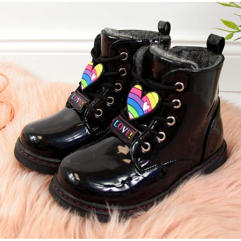 Svarta stövlar för tjejer isolerade Jr EVE318A vit 2