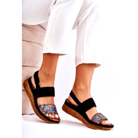 Läder Damsandaler Maciejka 04142-20 Svart mångfärgad 2