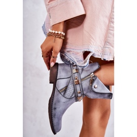 PG1 Höga stövlar för kvinnor med blå Alisa-prydnader 5